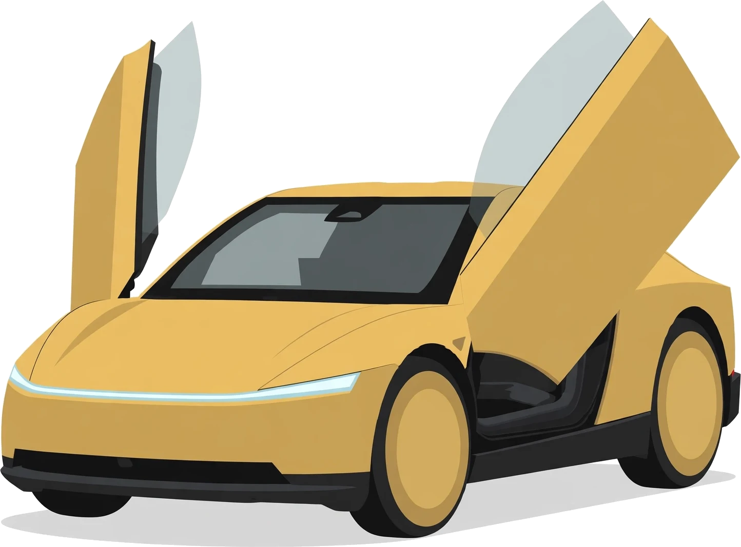 GetTesla illustration of the Cybercab with both doors raised