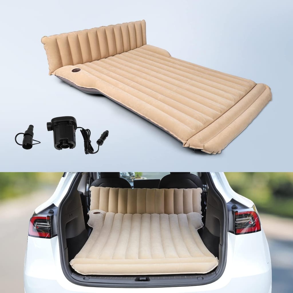 ThinSGO inflatable air mattress for the back of a Tesla