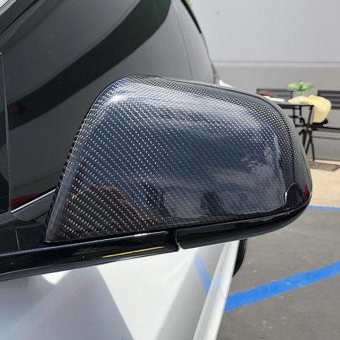 Model 3 Carbon Fiber Mirror Caps