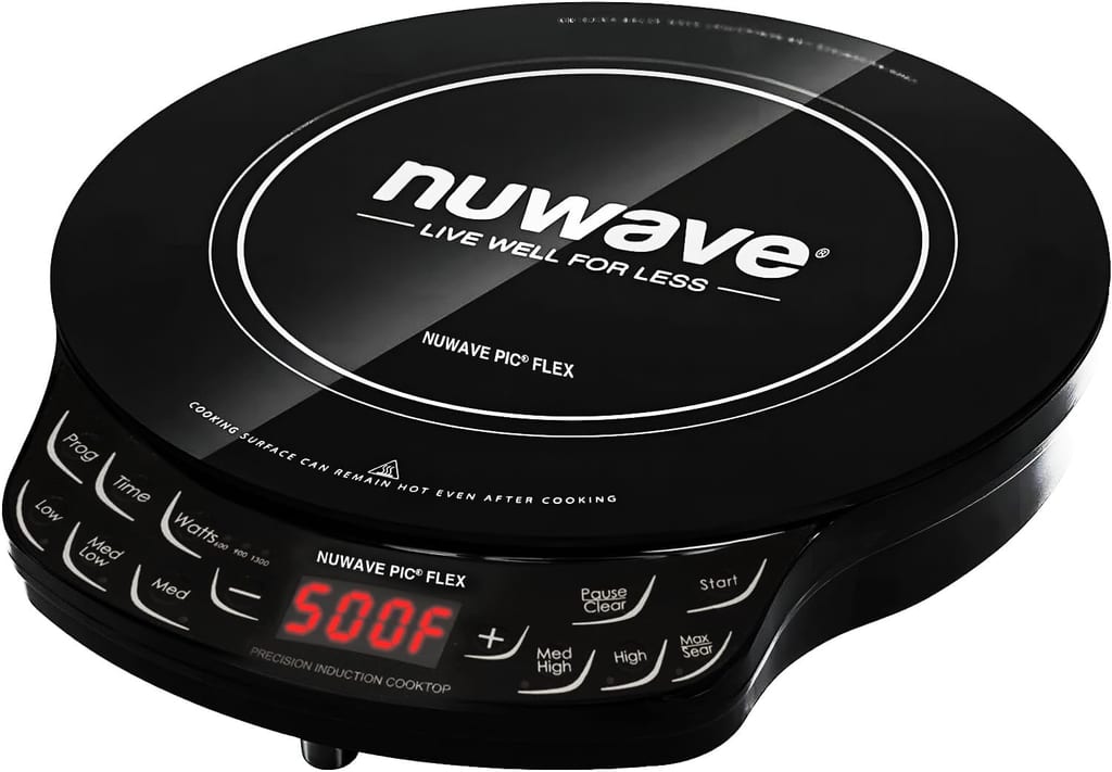 Black Nuwave Flex portable induction cooktop