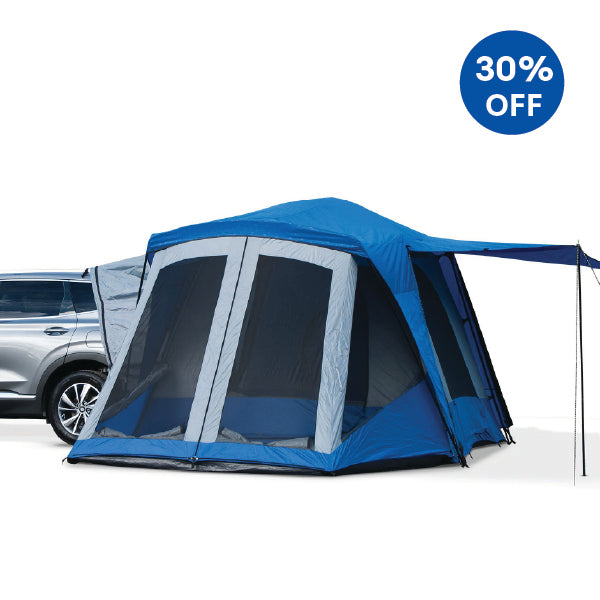 Napier Sportz SUV Tent with Screen Room attached to an SUV