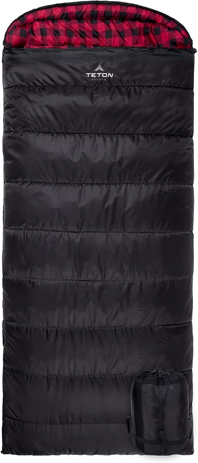 Black TETON Celsius XXL rectangular sleeping bag with hood